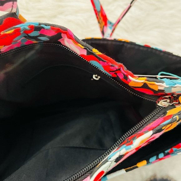 Waverly Women's Satchel Quilted Pink Floral Print Tote Bag - Picture 5 of 6